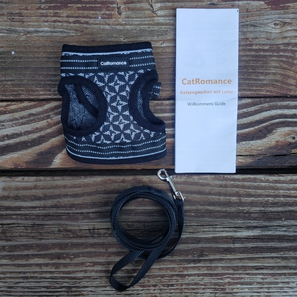 CatRomance Black and Silver Kitten Harness and Leash - Picture 3 of 14